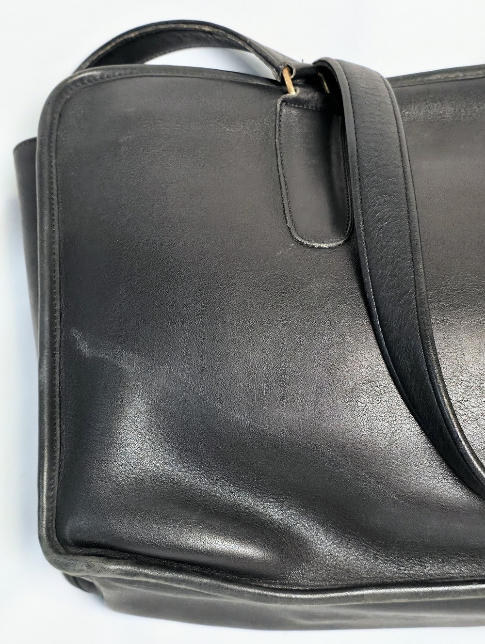 PROJECT Vintage Coach Marketing Tote Black Leather Laptop Briefcase Large Purse - Picture 8 of 16
